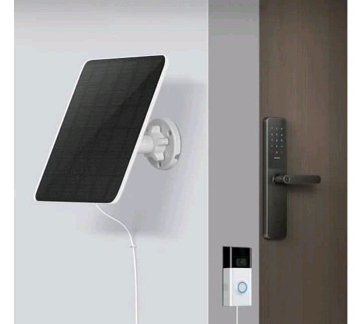 Solar Panel Kit 5V 3 Meter Cord (Universal For Video Door Bell) Fork Connector