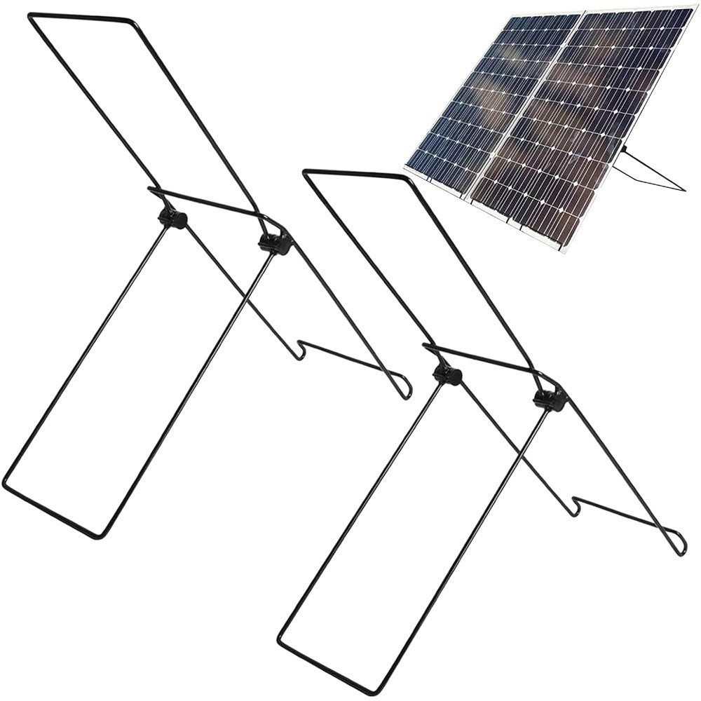 2 Pack Solar Panel Stand Portable Carbon Steel Rack Solar Panel Bracket for RV