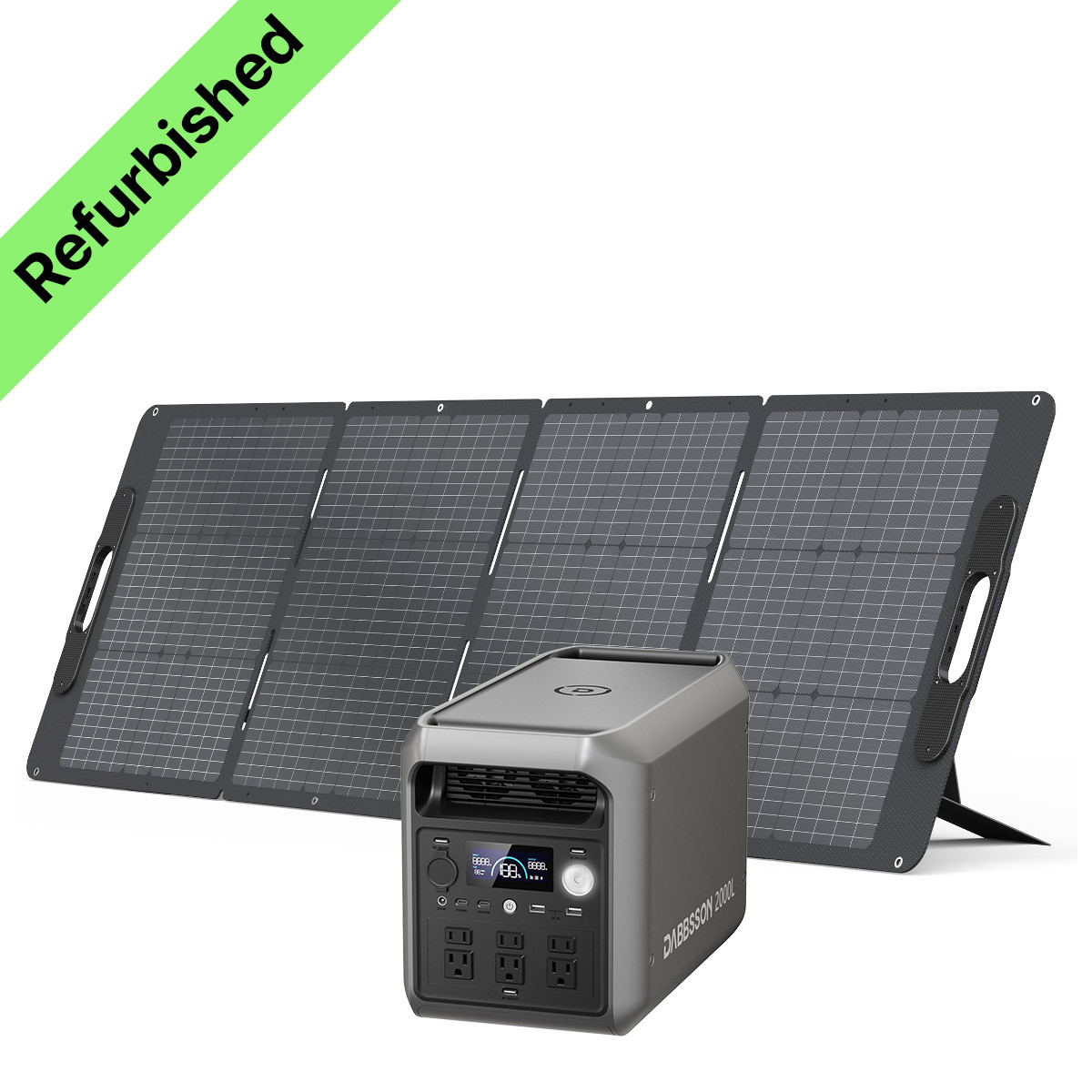 Dabbsson 2200W 2048Wh Portable Power Station Lifepo4 Battery w/210W Solar Panel