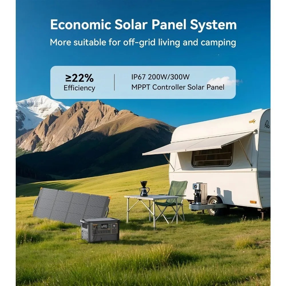 Portable Power Station 3072Wh LiFePO4 Solar Generator 3600W Home Backup Battery