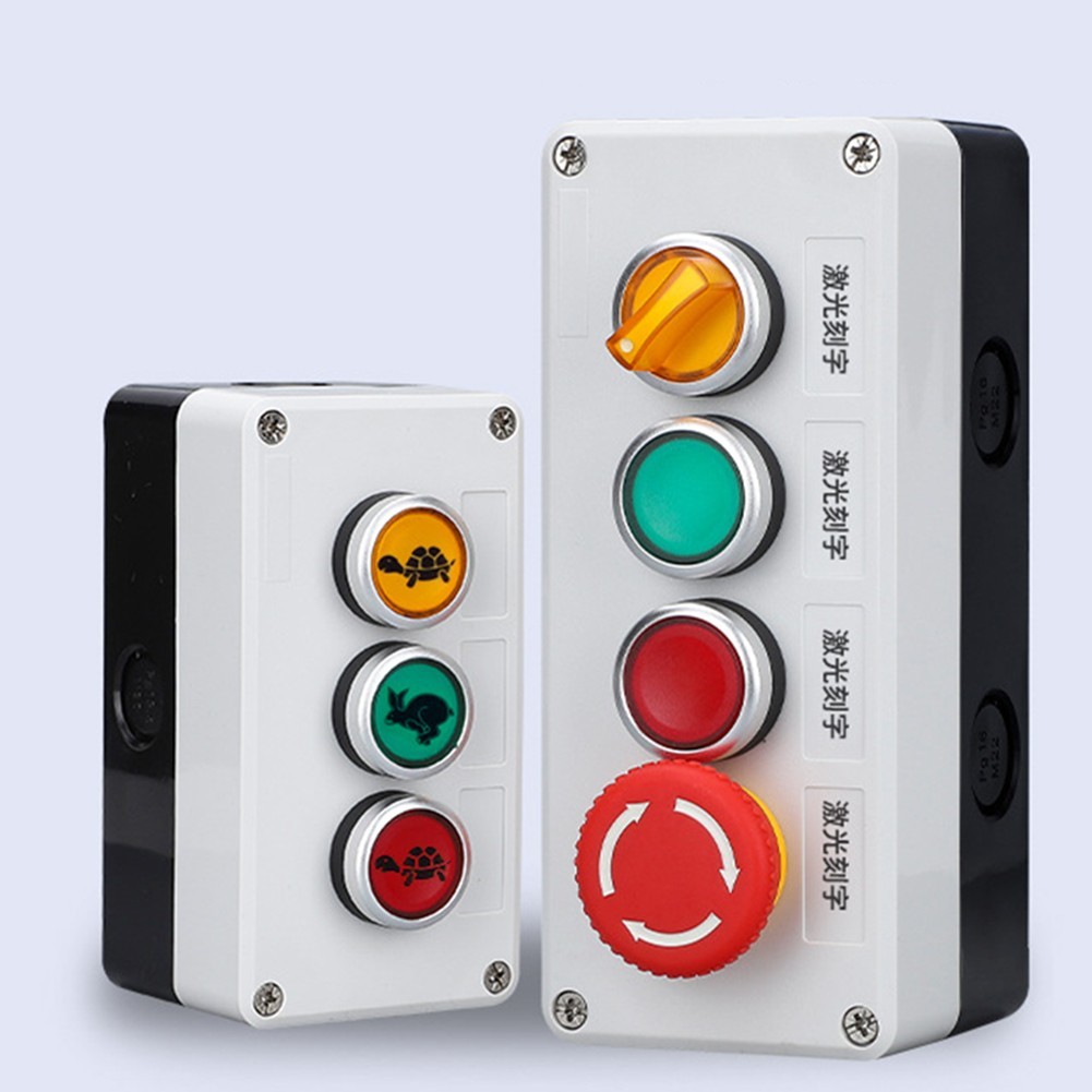Industrial Push Button Switch 22mm ABS Enclosure IP65 Sealed 1NC+1NO Contacts