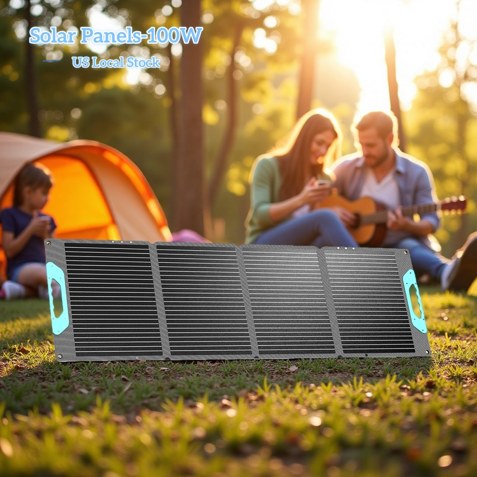 100 watt solar panels waterproof with USB & Type-C Output for Outdoor Camping RV