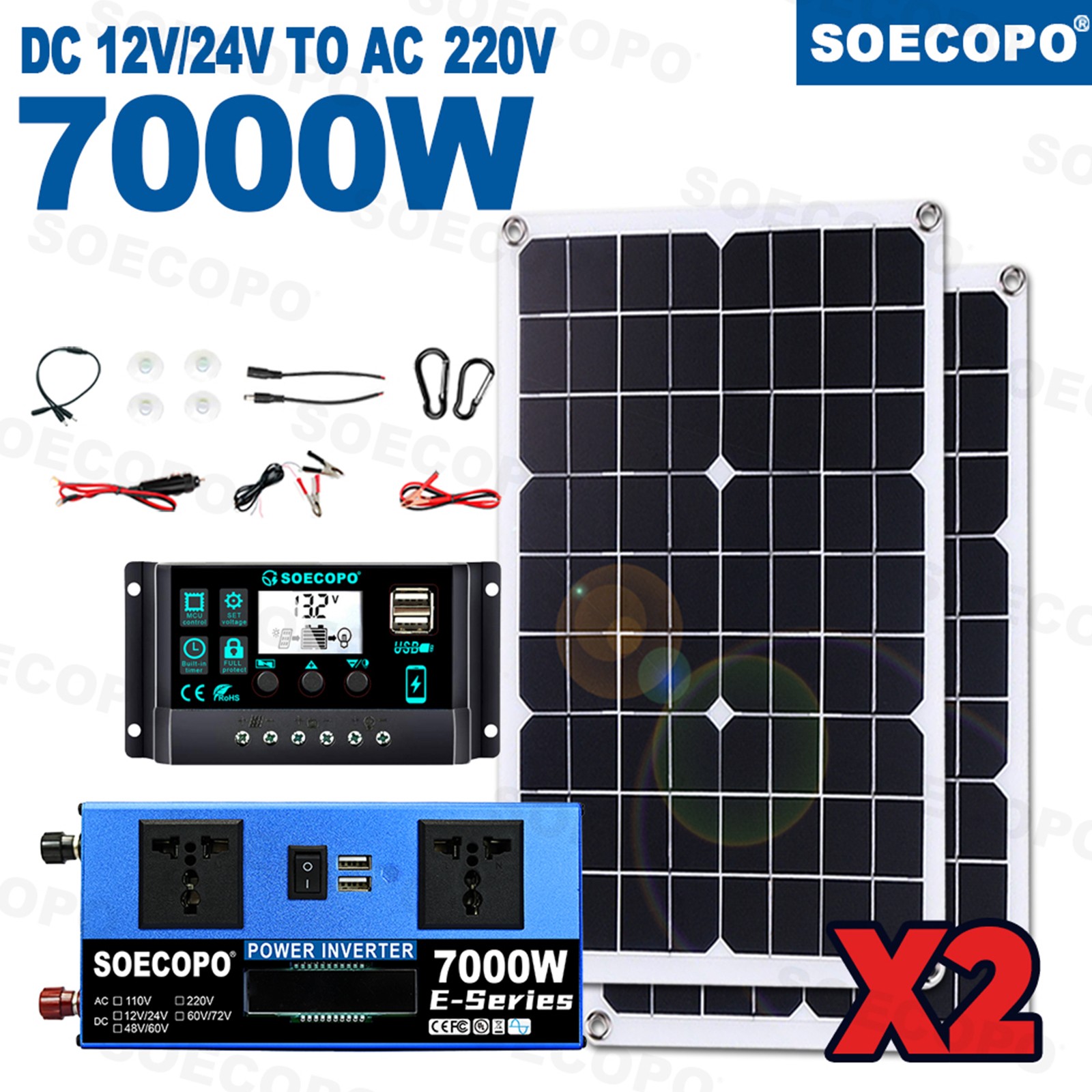 7000W Sine Wave Inverter Solar Kit | Complete Inverter 12V24V-110V/220V