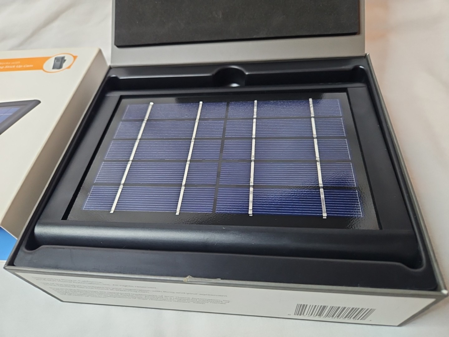 RING SOLAR PANEL Rechargeable Power Black Weather Resistant Brand New