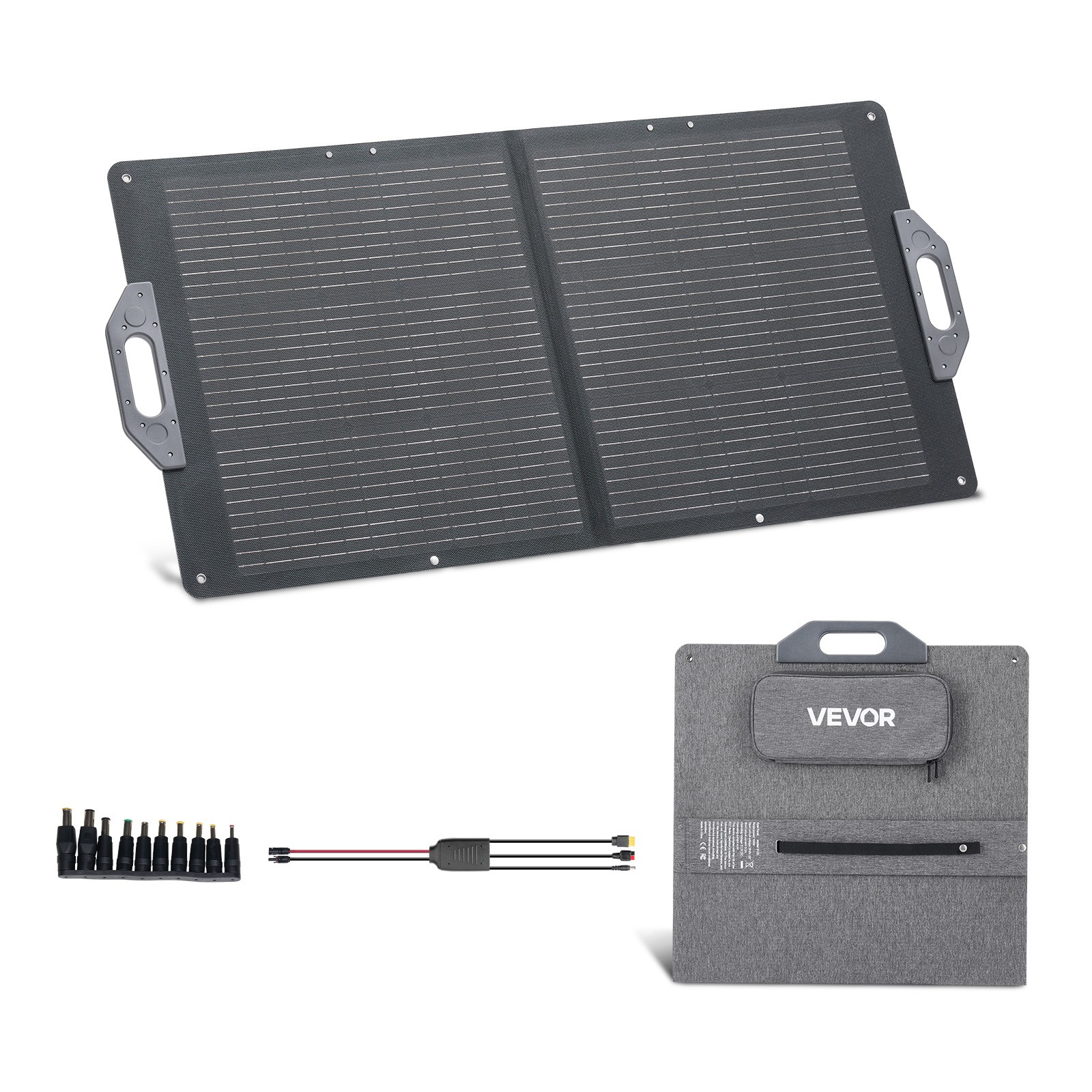 VEVOR 100W Foldable Solar Panel Charger Portable Monocrystalline Solar Panel