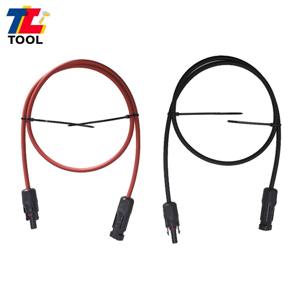 1 Pair Black + Red 3 Feet Solar Panel Extension Cable Wire Connector 10 AWG