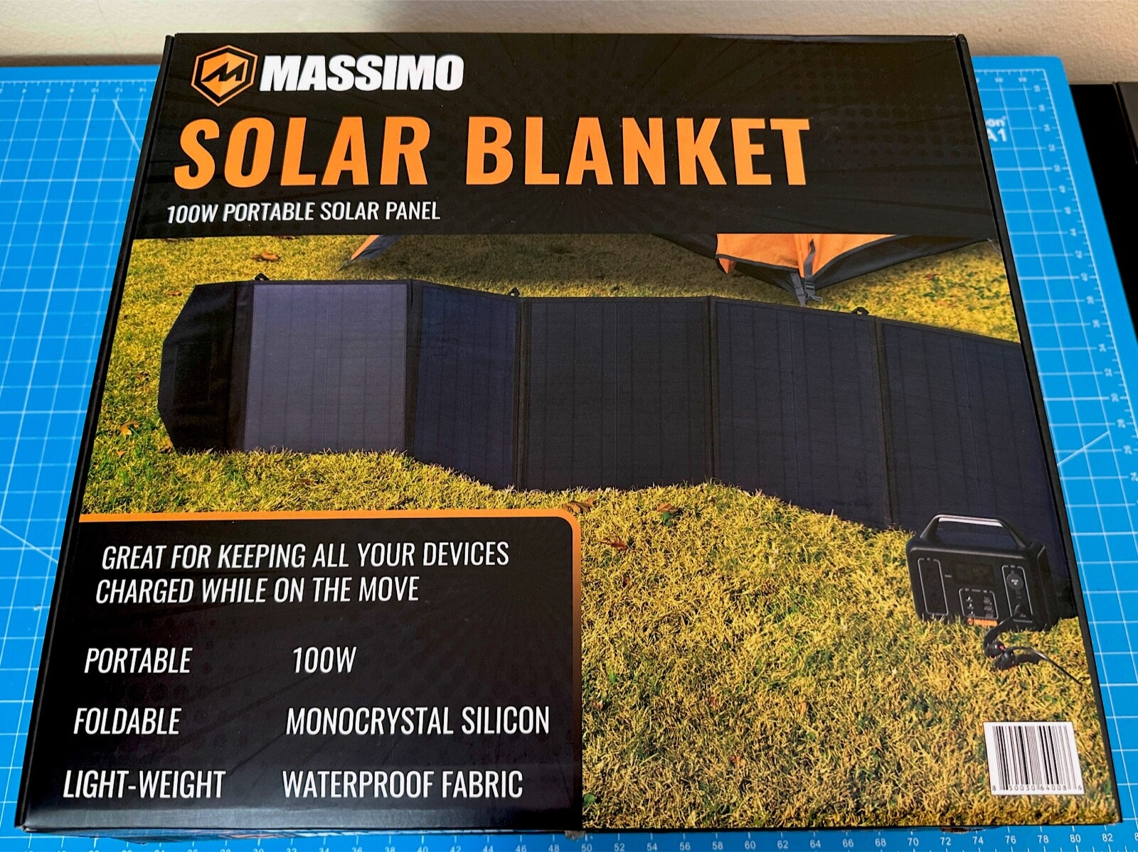 100 Watt Portable Foldable Solar Panel Blanket -Massimo – Charges Power Stations