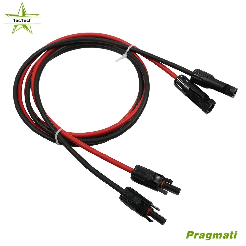 10/12 AWG 1 Pair Black + Red Solar Panel Extension Cable Wire Connector