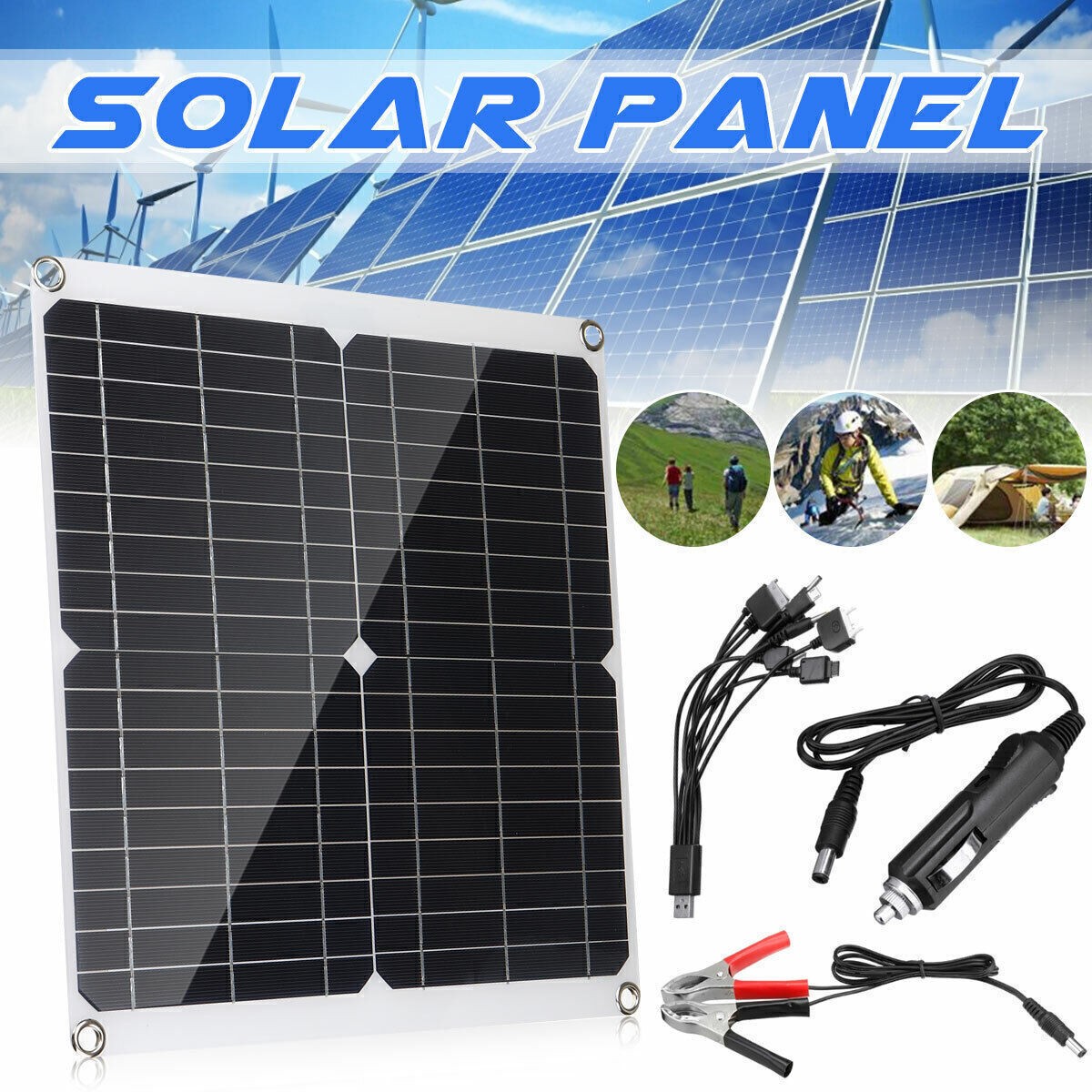 30W Solar Panel Kit Mono 18V Battery Charger Controller FIT For Car RV