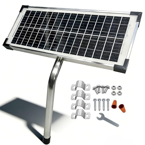 10W Solar Panel Kit for Automatic Gate Openers, 12V Battery Charger, Portable Re