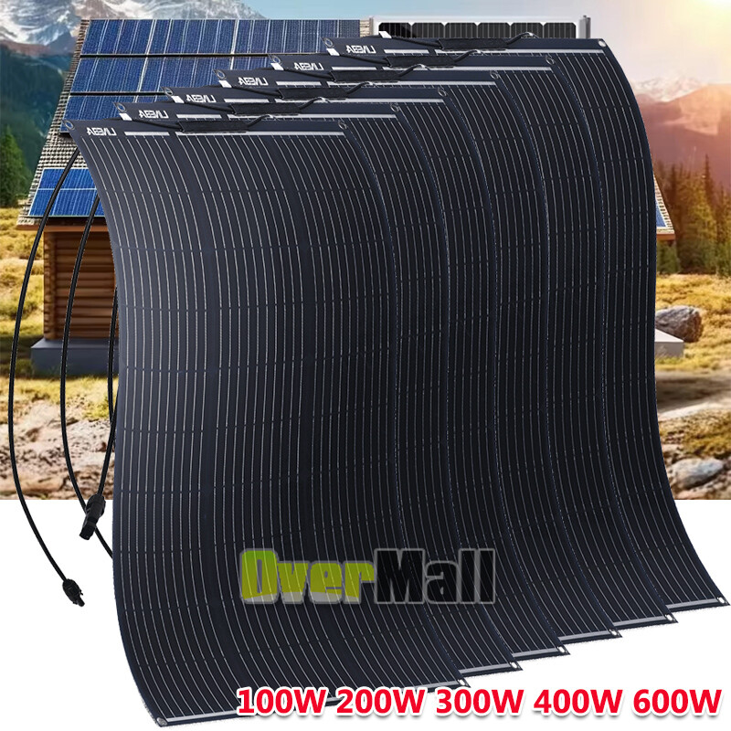 600W 400W 12V Solar Panel 10BB Battery Charge RV PV Home Off-Grid Battery Power