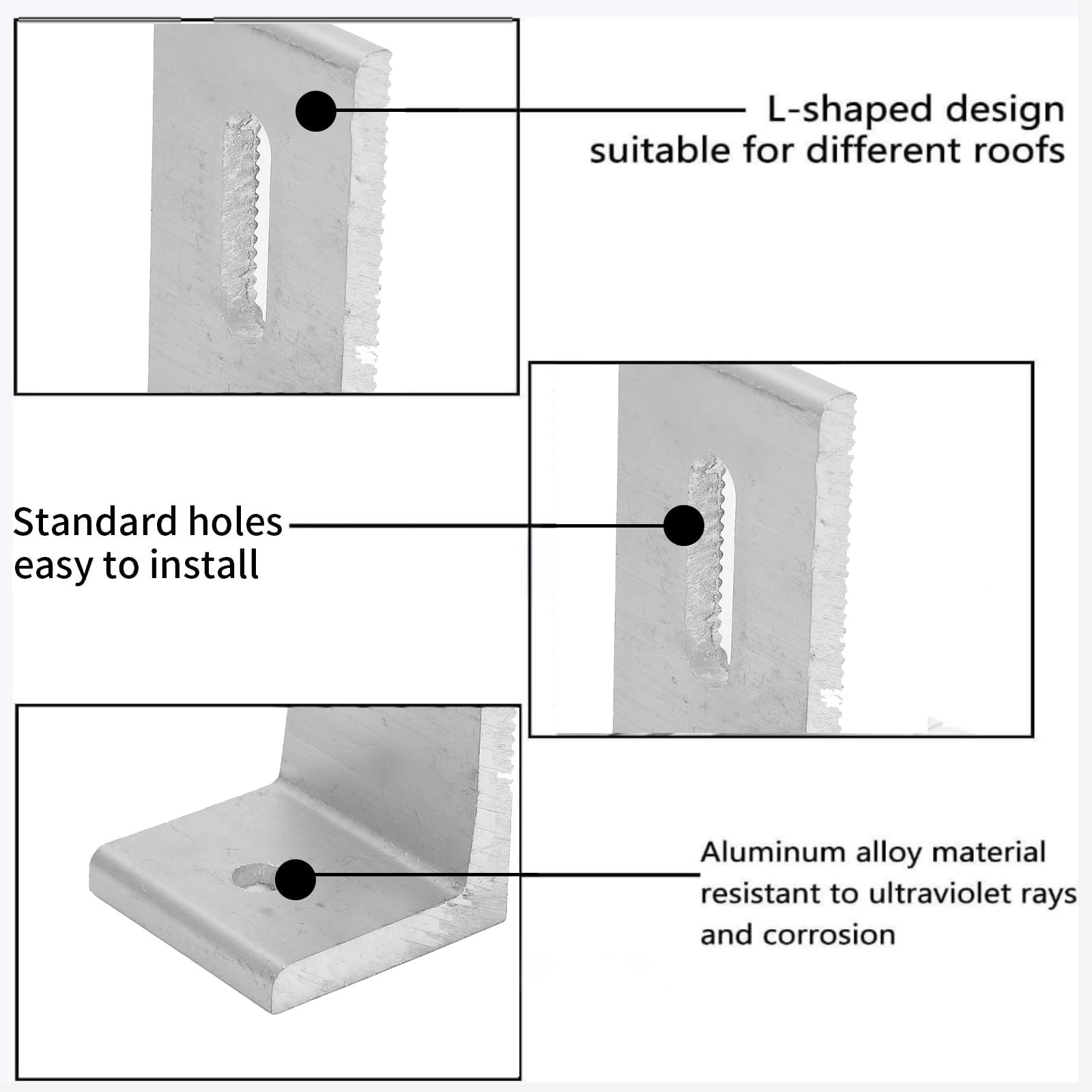 10Pcs L Foot Solar Mount, Aluminum Alloy Photovoltaic Panel Mounting Bracket,…