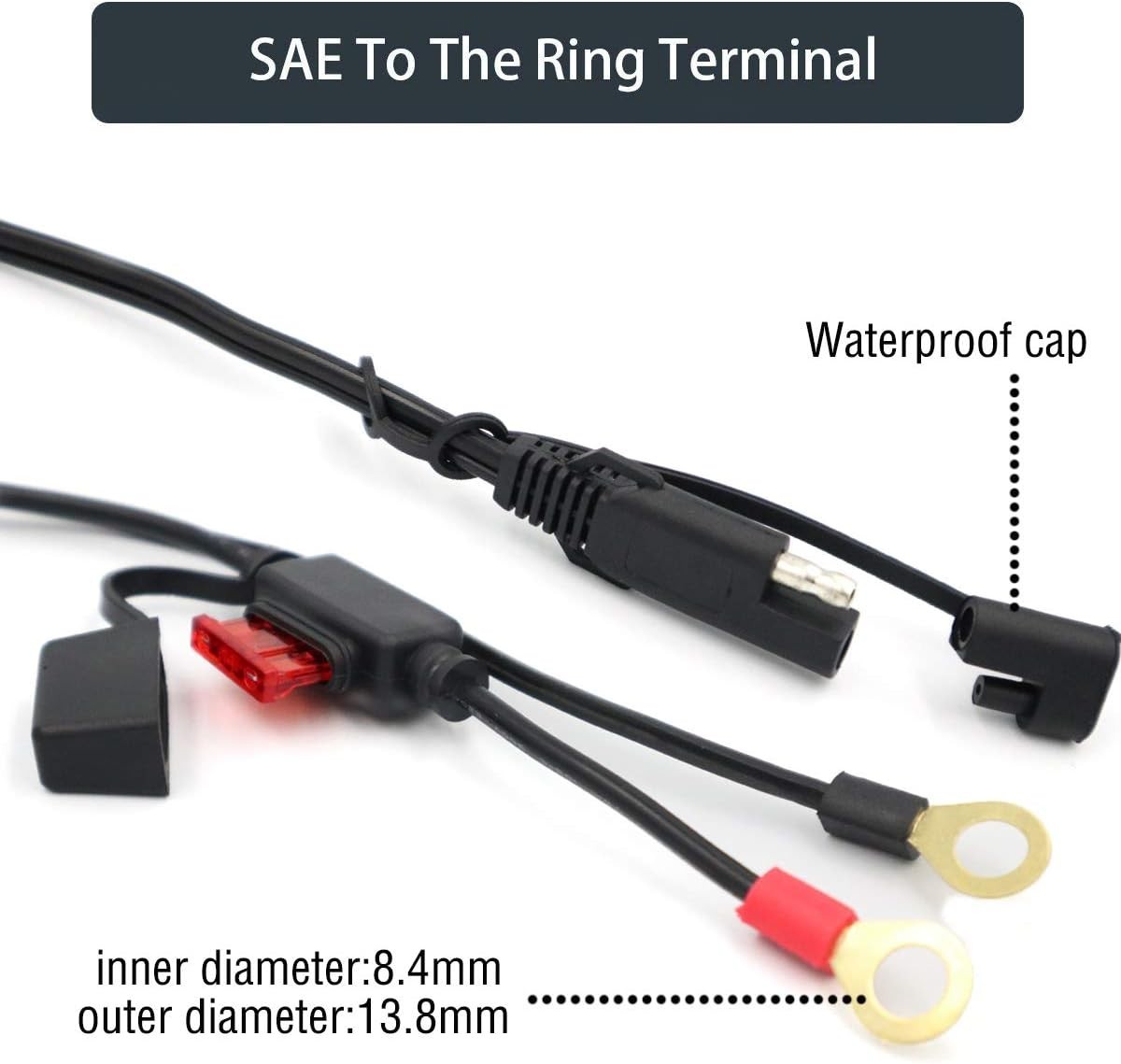 Essential SAE Quick Disconnect Solar Cable Adapter for Motorcycles & Cars – 2Pcs