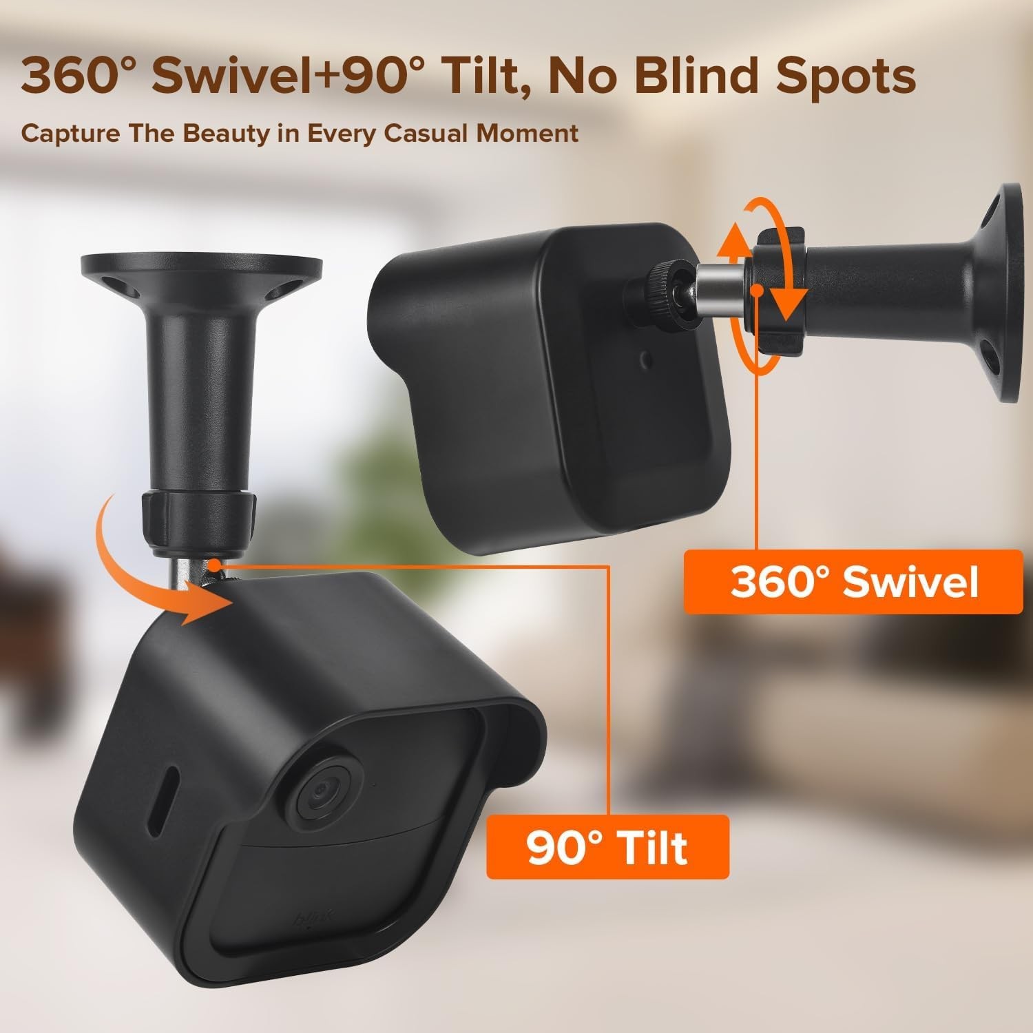 3Pack Mount for Blink Outdoor Camera, Weatherproof Protective Housing and 360°A