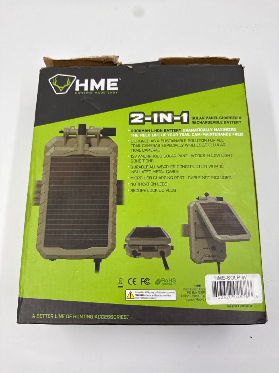 HME SOL-PACK V4 12V Solar Charger Battery 1000mAh Li-Ion HME-SOLP-V4 (MI1077419)