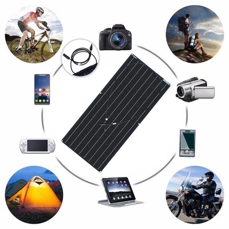 Solar Panel 120Watt Mono Flexible 18V for Off-Grid RV Boat Battery Charge IP67