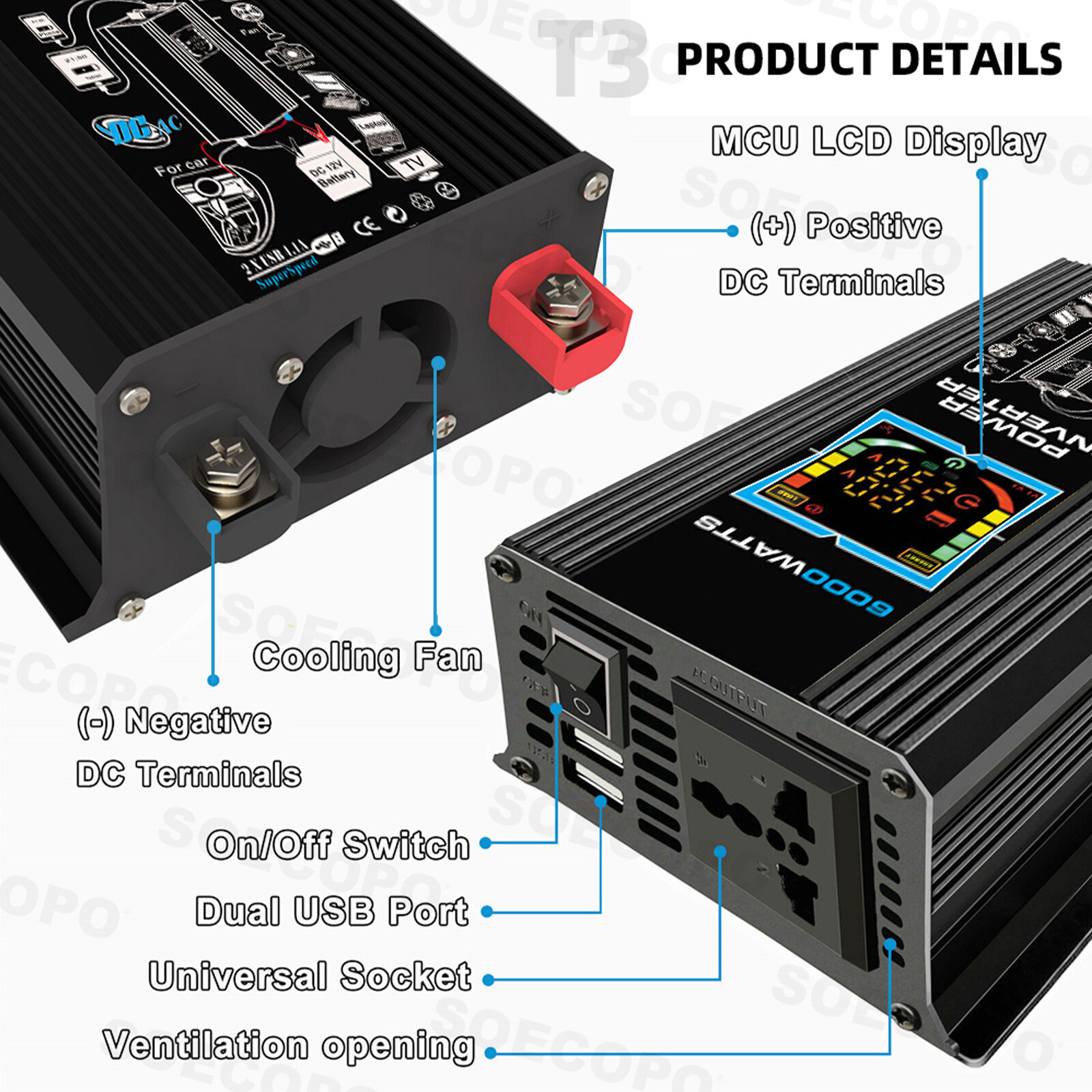 6000W 100A 220V Solar Panel Kit Complete Solar Power Generator Home Grid Syste