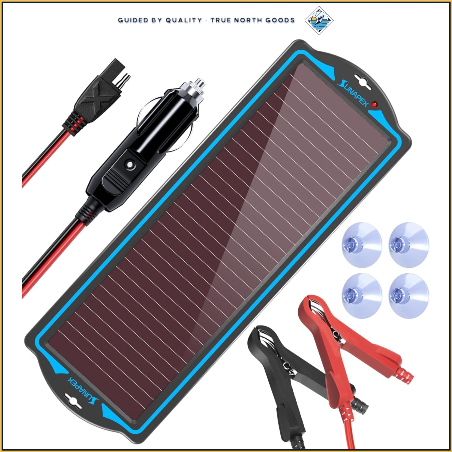 Compact Solar Battery Charger, 1.8W Panel for Automotive and Marine Applications
