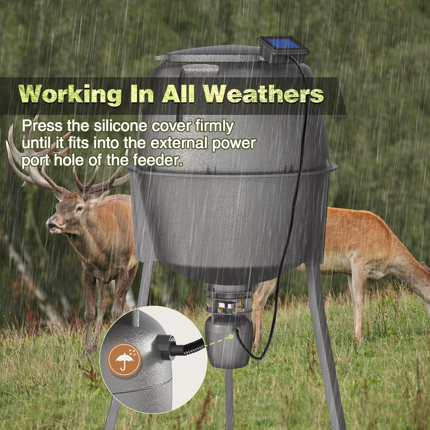 6V Deer Feeder Solar Panel, Efficient Solar Panel Charger with 5FT Weatherproof