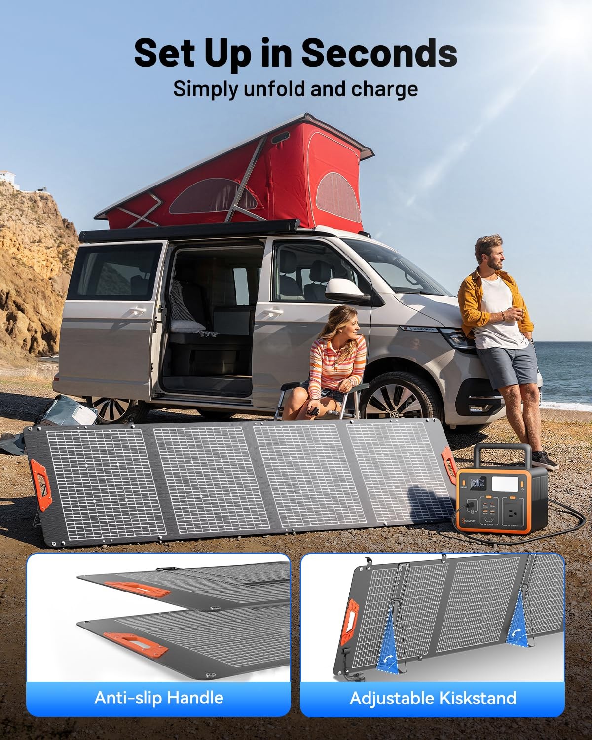SOLUPUP 200W Portable Solar Panel – 24% High Efficiency Bifacial Solar Panel …