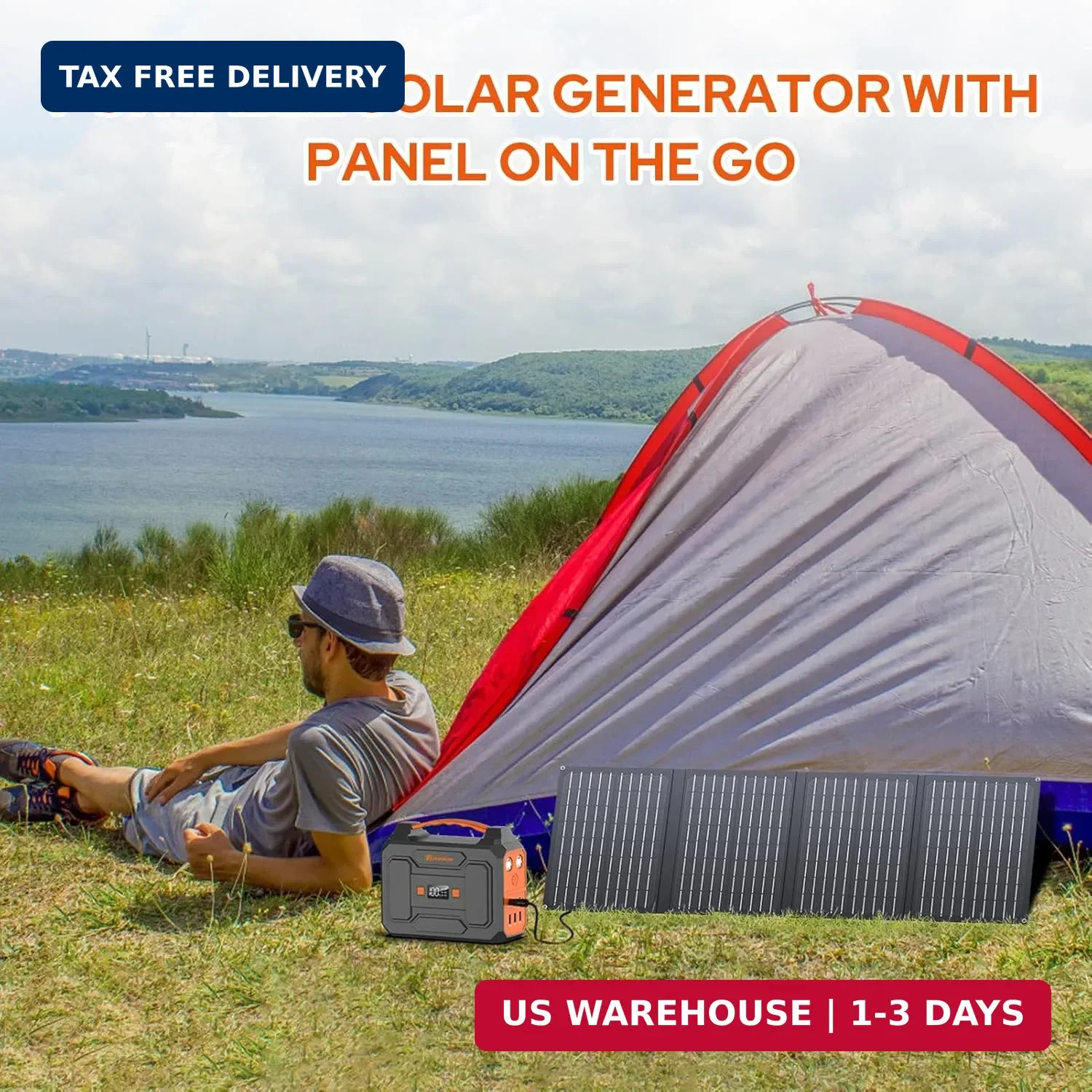 Portable Solar Power Station Generator 100W,Portable Power Bank 65W with 110V AC