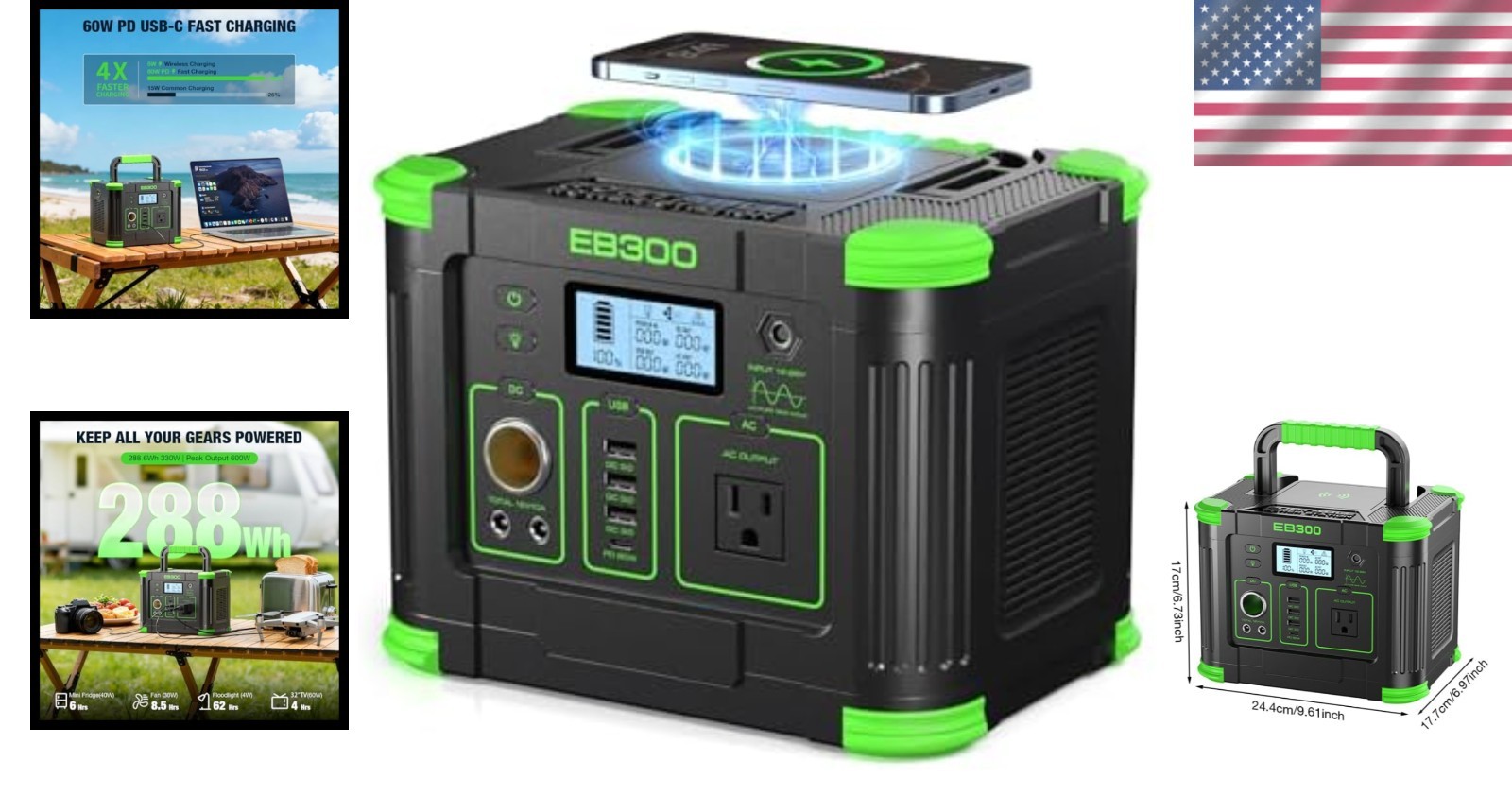 Grecell 300W Portable Power Station – Reliable Solar Generator for Outdoor Use