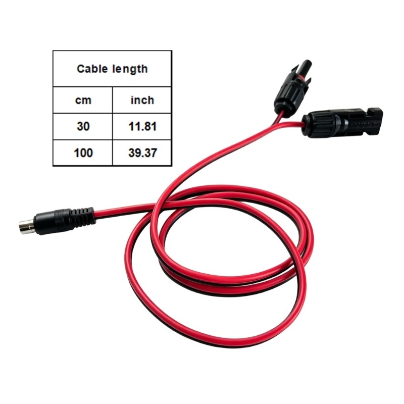 Solar Charging Cable DC8020 with DC7909 Tip Power Cable for Battery Input