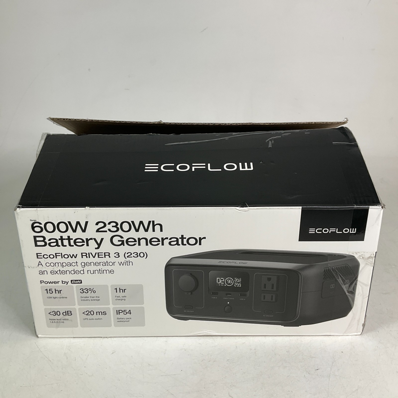 EcoFlow River 3 Portable Power Station 600W 230Wh Battery Generator EF-RV-H01-1