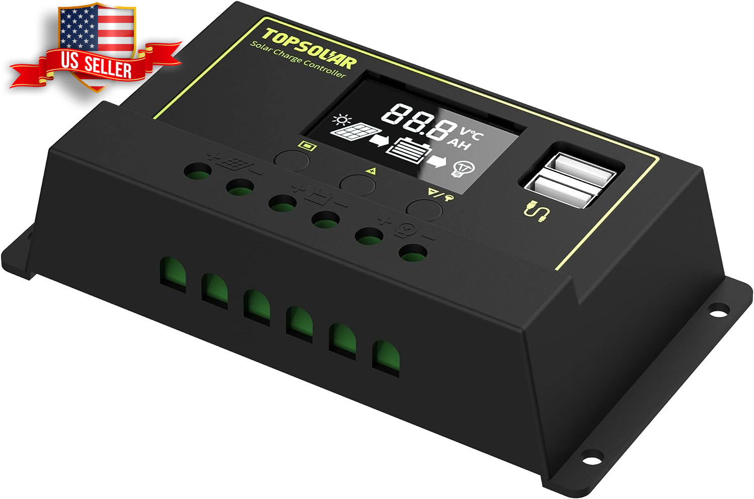 Solar Panel Kit 20W 12V 10A Charge Controller Extension Cables for RV Marine Boa