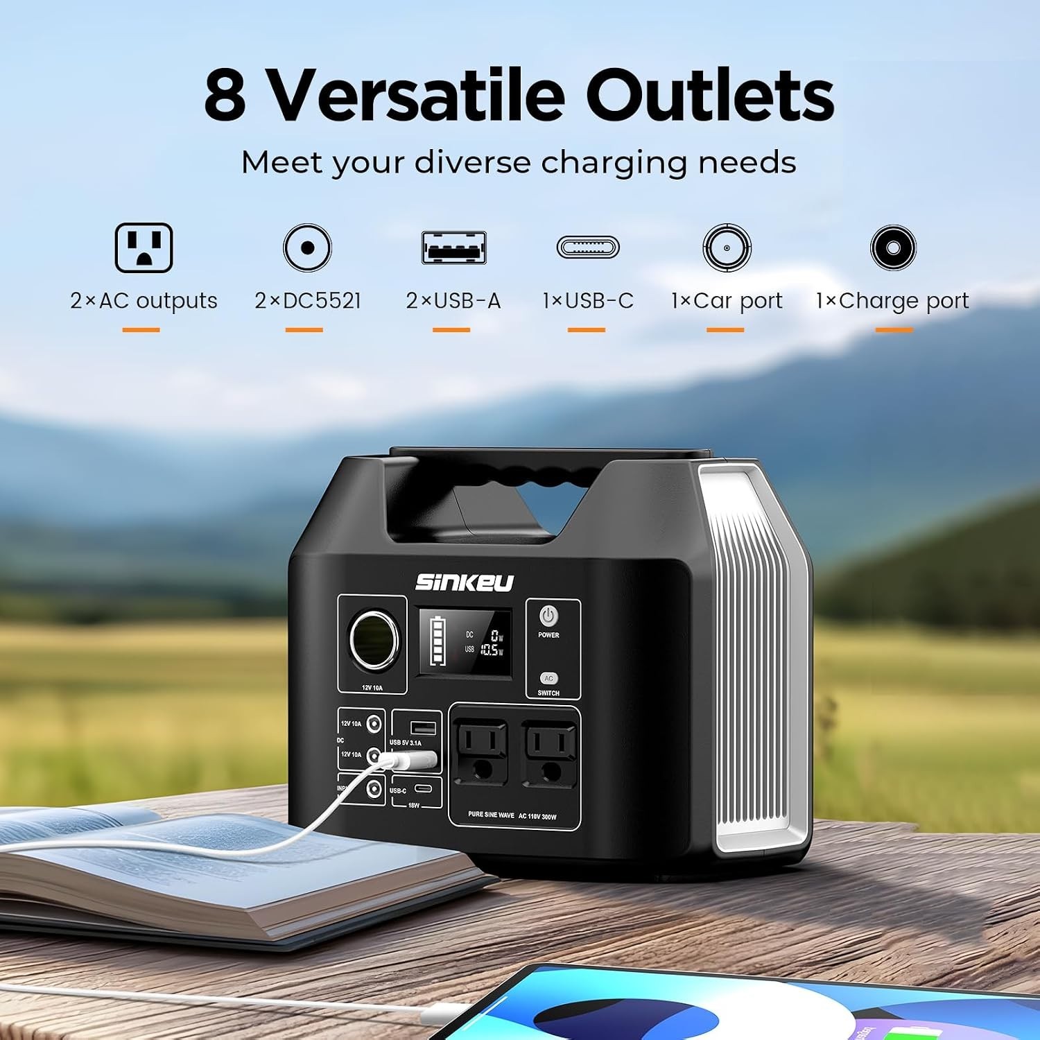 40W Solar Panel Included – 300W Portable Generator for Camping & Emergency Use