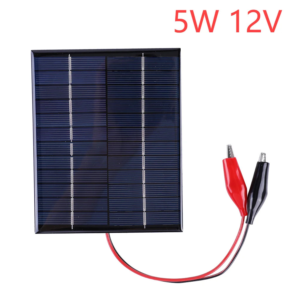 2pcs Solar Panel 3/5W 5/12V Micro Solar Board Portable Fast Charger Polysilicon