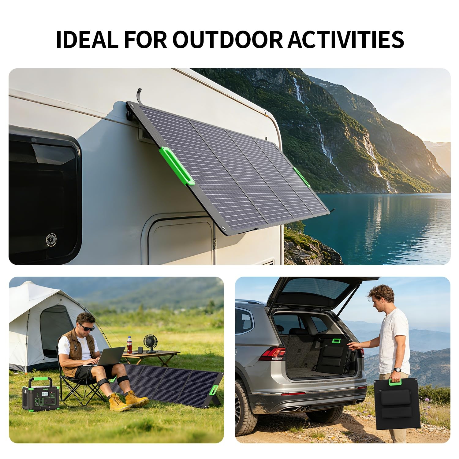 200W Portable Solar Panel, 23.5% High Efficiency ETFE Foldable Solar Charger …