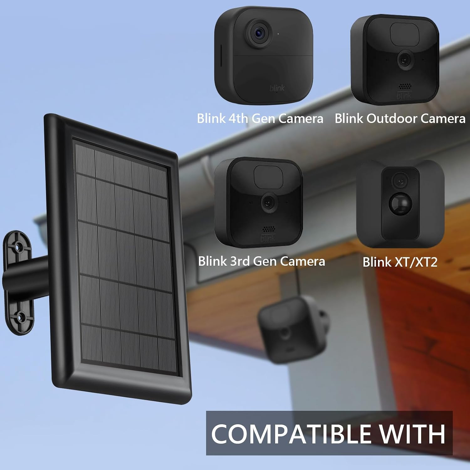 5W Solar Panel Charger with 3500Mwh Internal Battery Compatible with Blink Outdo