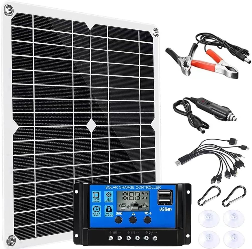 200W Solar Panel Kit 12V Dual 5V USB Outputs Solar Panel Controller Combo,wit…