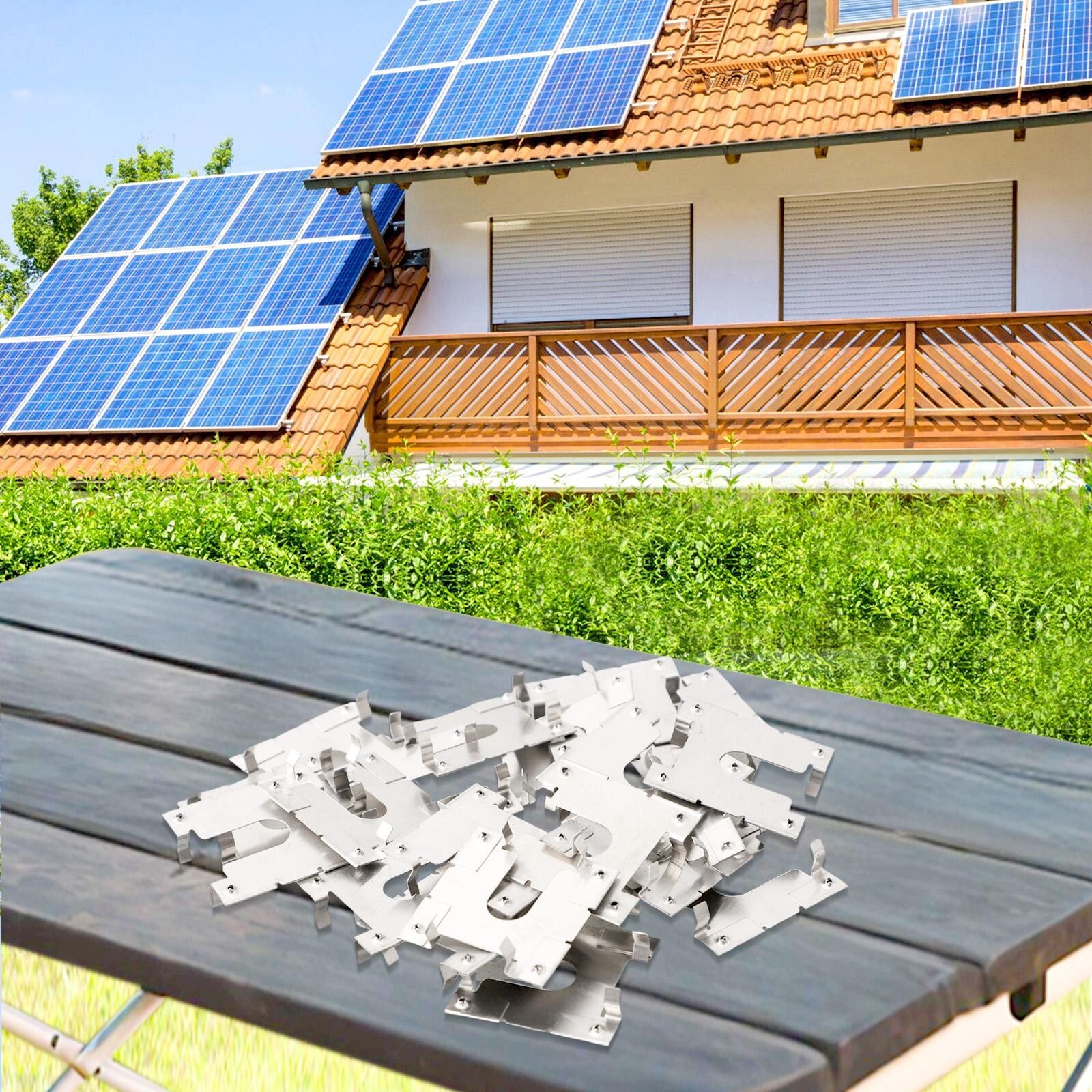 20X Earth Plate Grounding Clip Solar Panels PV Roof Fitting Stainless Steel New
