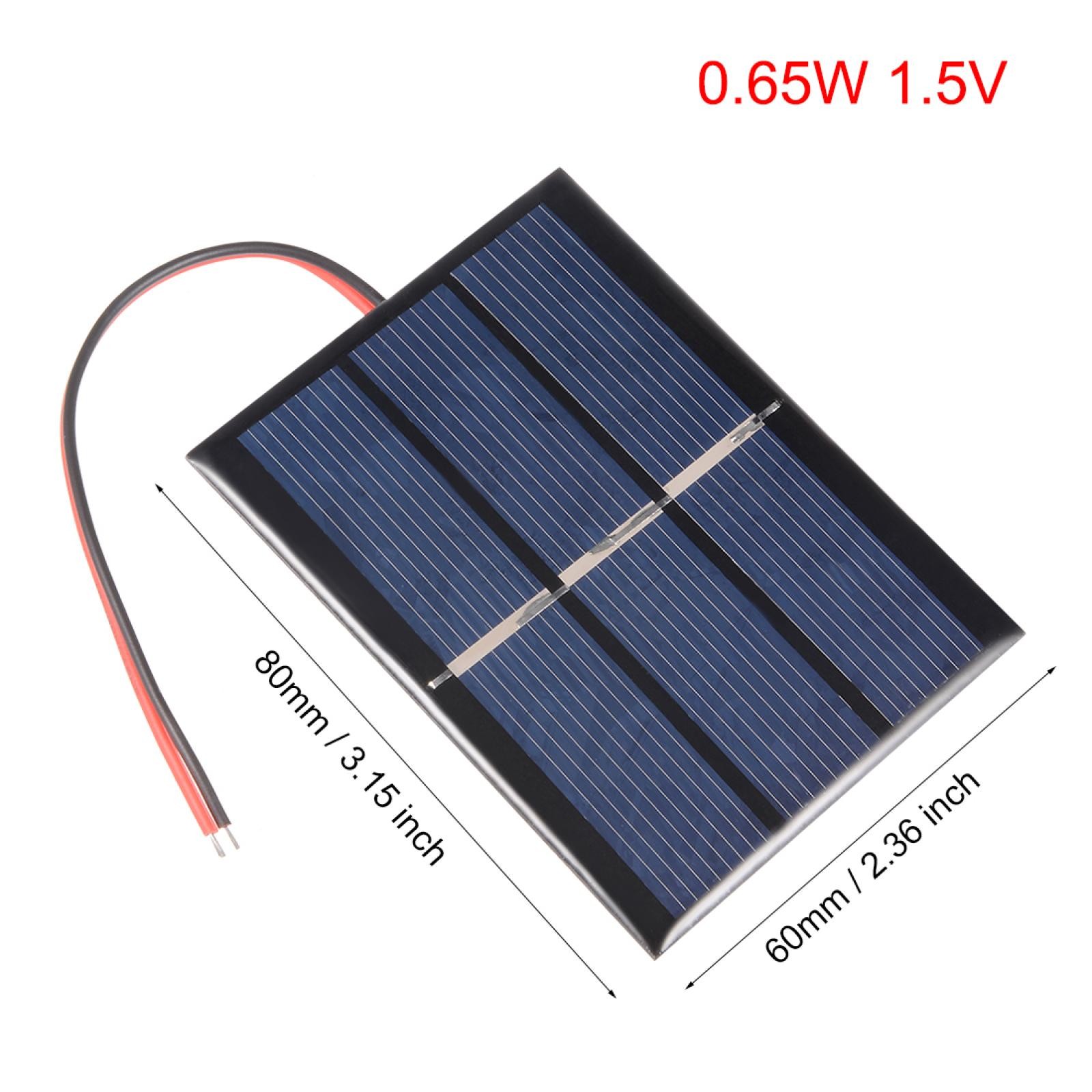 5X 0.65W 1.5V Solar Panel Module DIY POLY with 145mm Wire