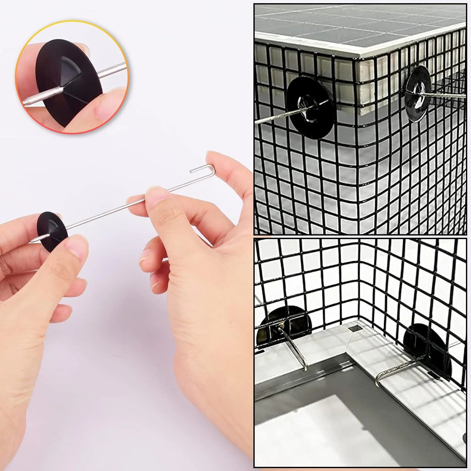 Solar Panel Bird Guard Fasteners Clips,200 Sets Critter Guard Clips for Attachin