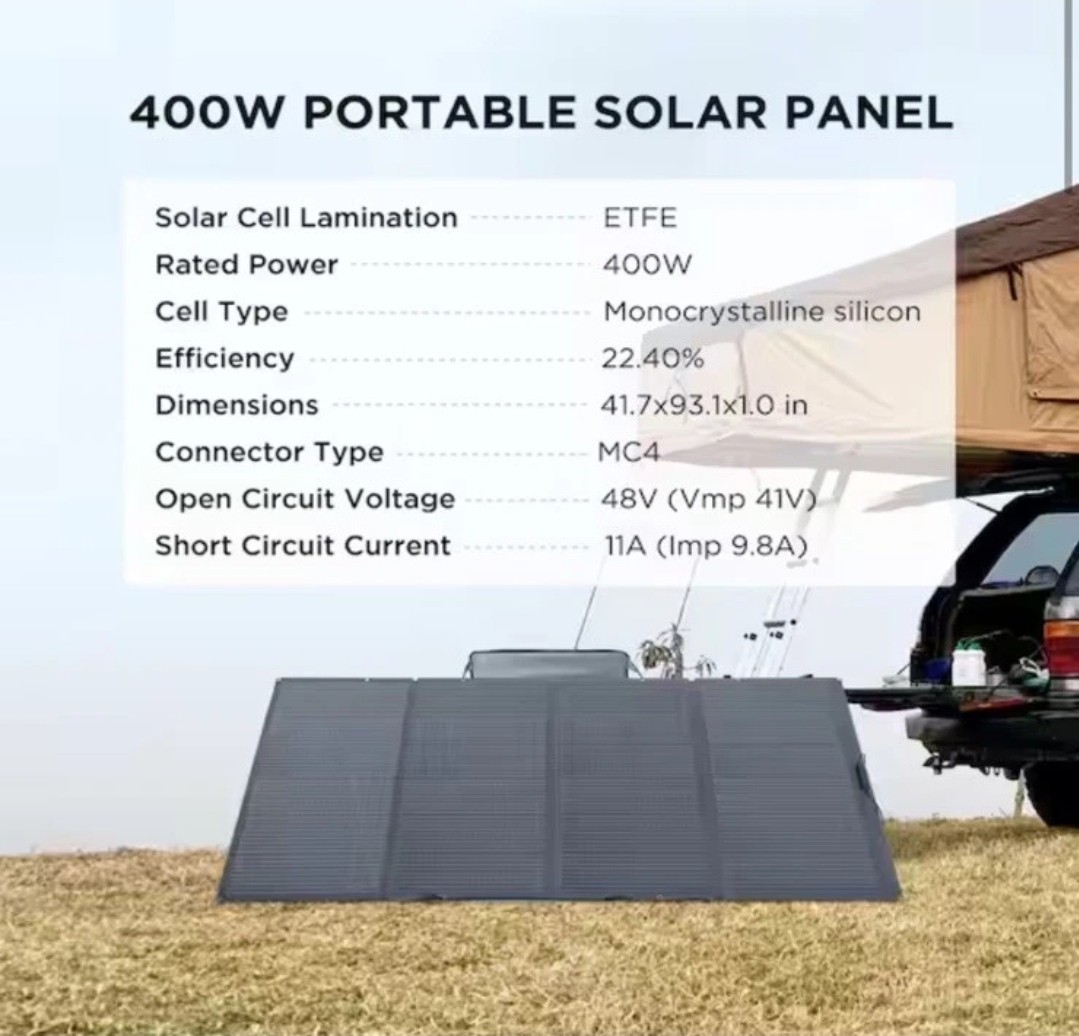 EcoFlow 400W Solar Panel Self-supporting, Waterproof Smart Outdoor Solar Kit