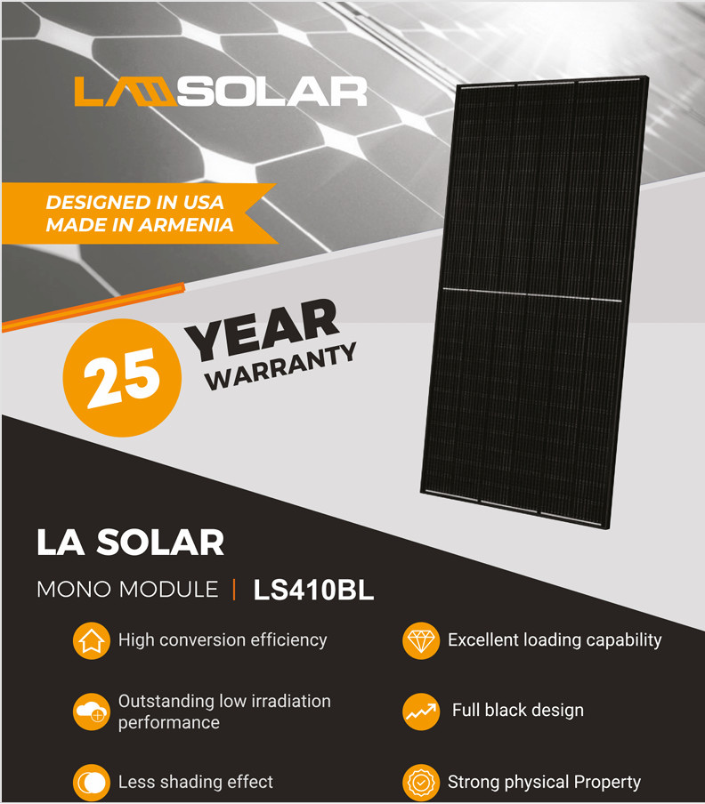 LA SOLAR 410W BLACK ON BLACK Solar panel