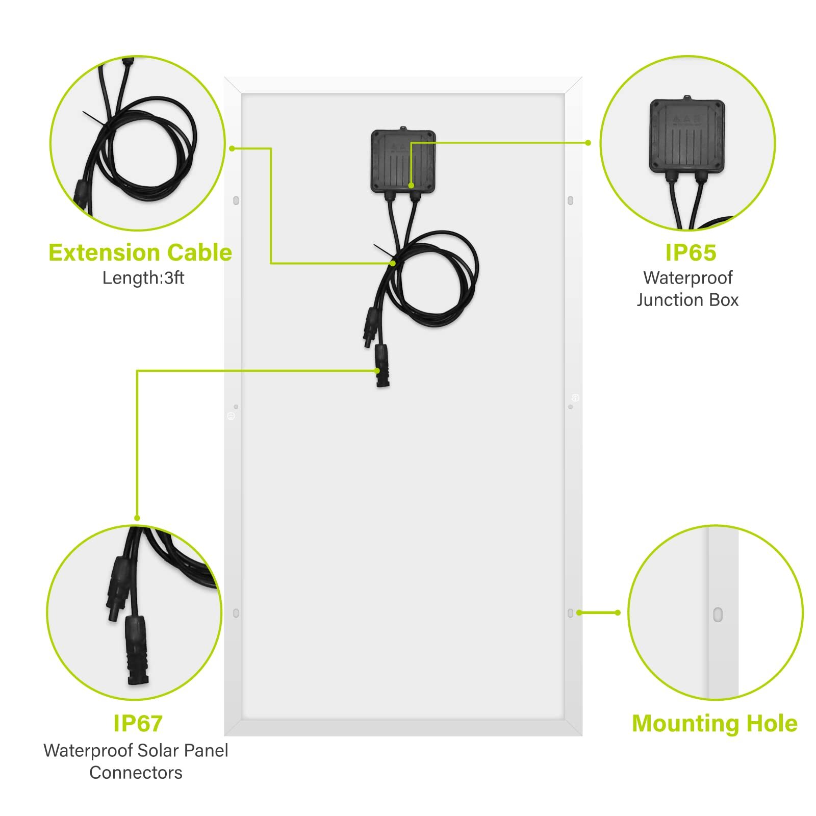 Flexible Solar Panel 100W 12 Volt Monocrystalline Semi-Flexible Bendable