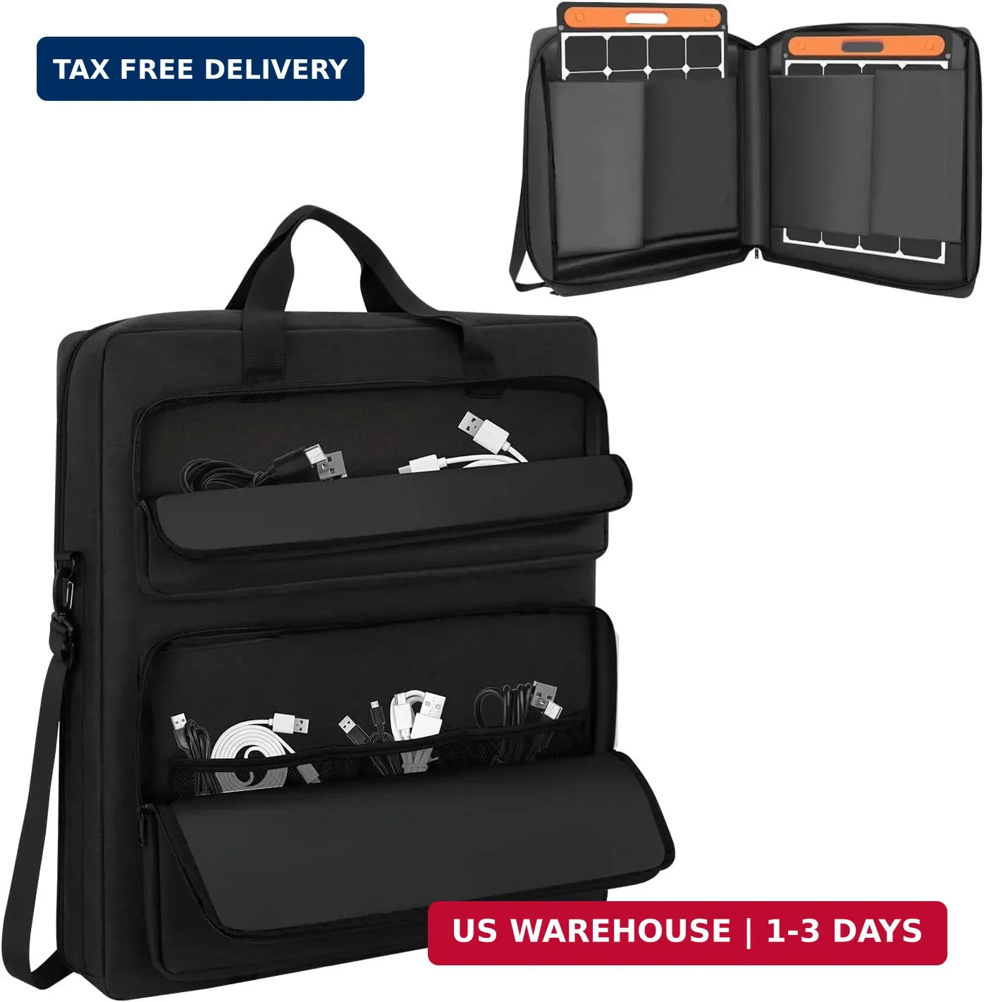 Solar Panel Carrying Case Compatible with Jackery SolarSaga 100W/100X/200W, Padd