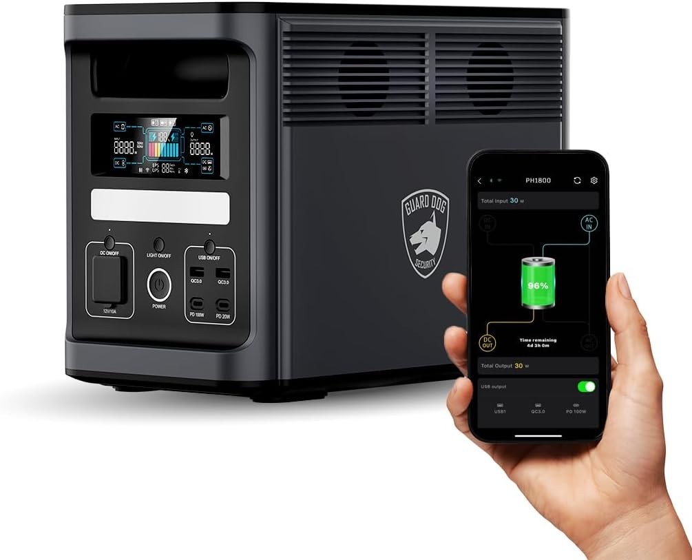 Solar Portable Generator, EP1800W 1536Wh Battery Bank, LiFePO4, UPS App-Control