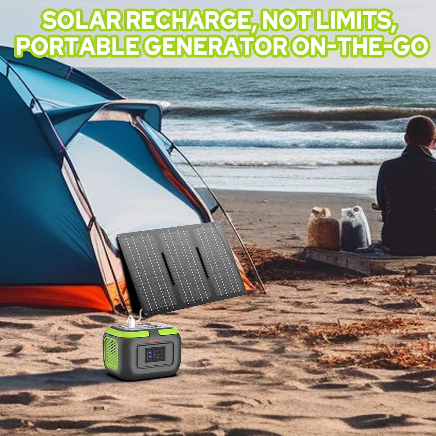 Compact 120W Power Station Solar Backup Battery Generator Lightweight