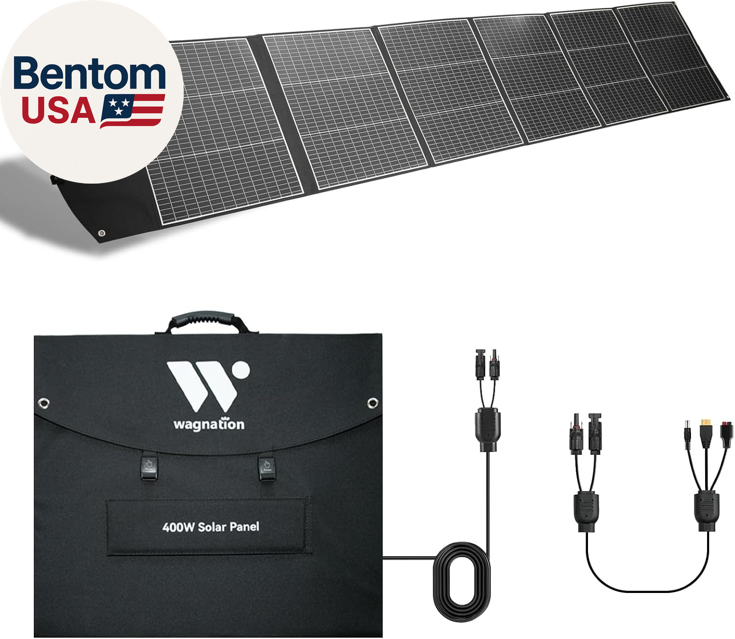 400 Watt Portable Solar Panel, 40V Foldable Solar Panel Charger with Kickstands,