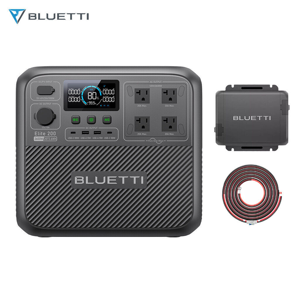 BLUETTI Elite 200 V2 2073.6Wh Power Station+560W Charger 1 Alternator Charger