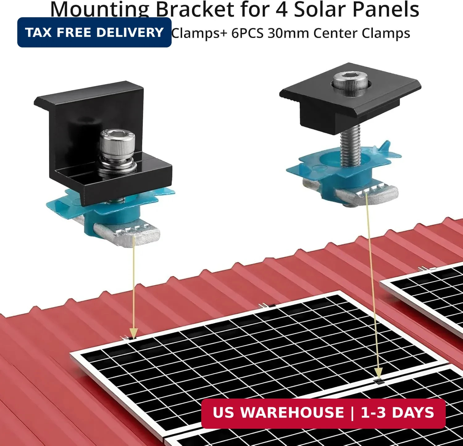 Anbte 10 PCS Solar Panel Mounting Brackets for Unistrut, Aluminium 30mm 6 x T-Sh