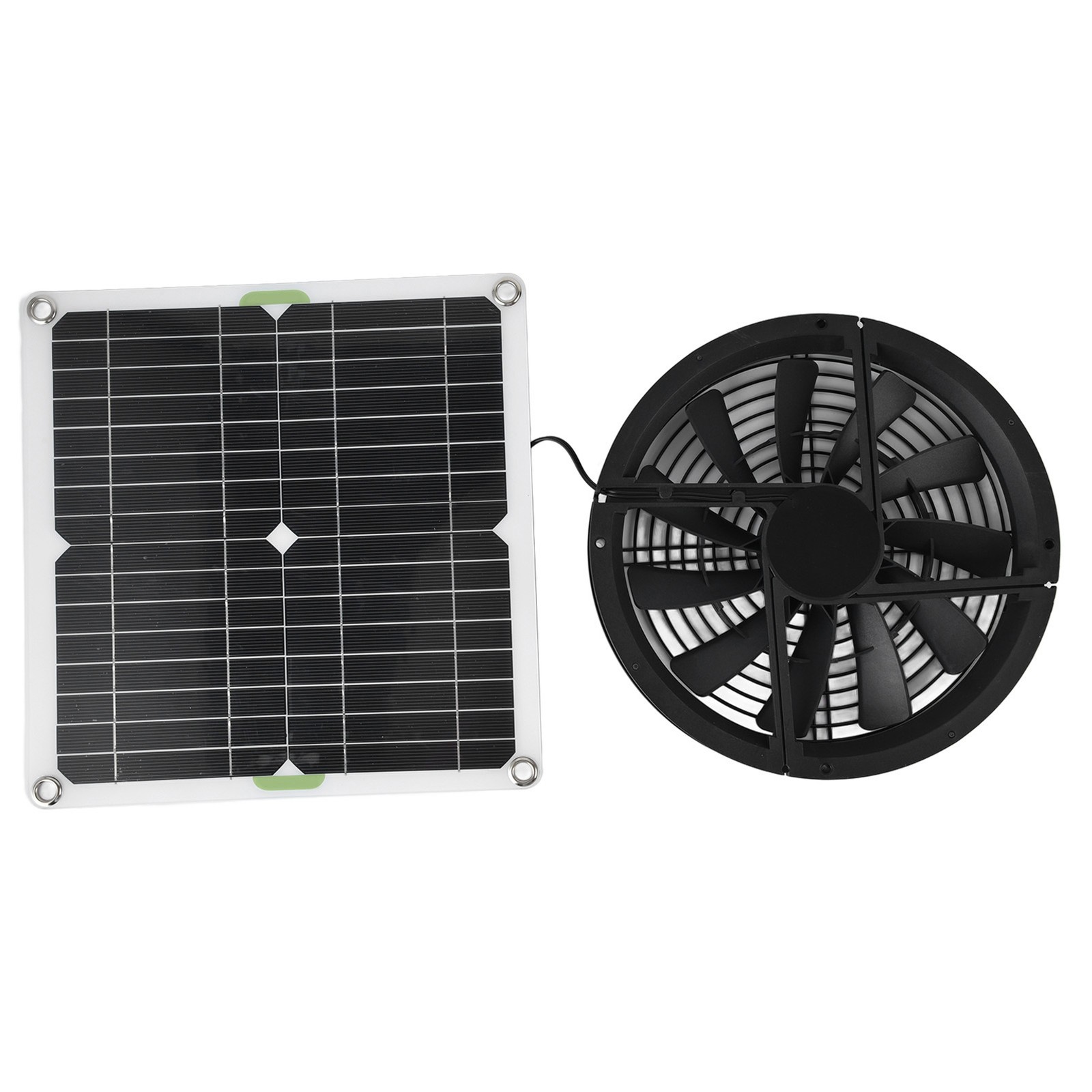 Solar Panel Fan Kit 10in 100W Waterproof Solar Panel Round Ventilation OKCZ