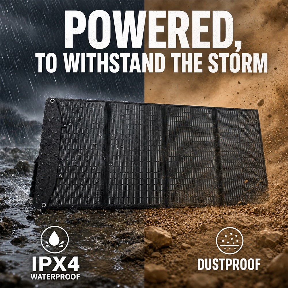 200W Portable Folding Solar Panel Charger Power Station IPX4 for RV Camping Home
