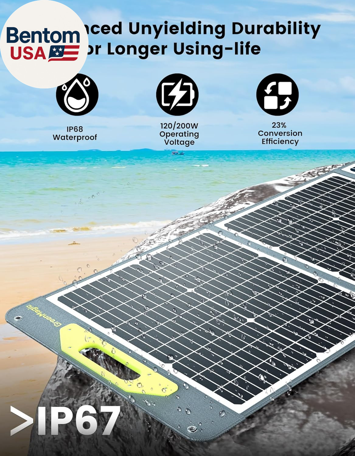 120W Portable Solar Panel 19V, 120W Foldable Solar Panels Kit with Adjustable Ki