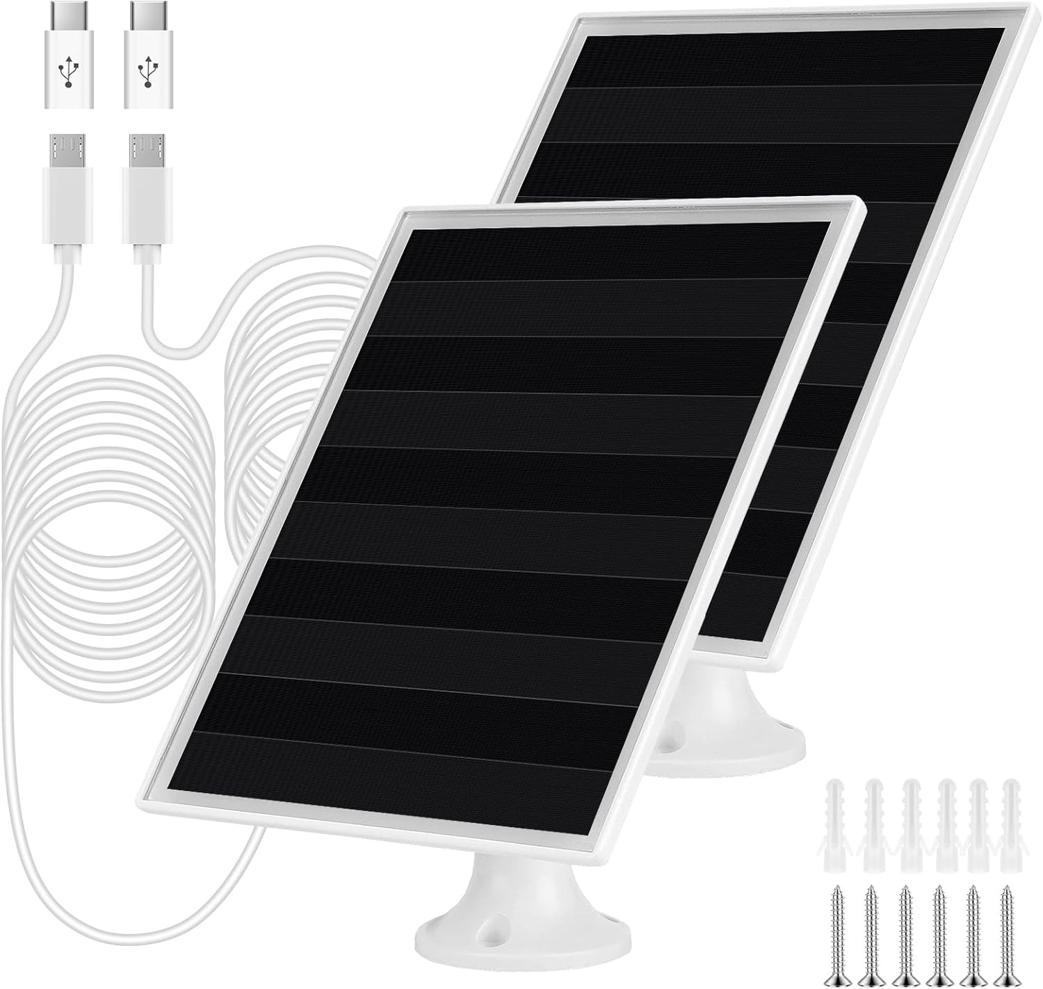 6W Solar Panel Charger, Solar Panel with Micro USB & USB-C Port for DC 5V Outdoo
